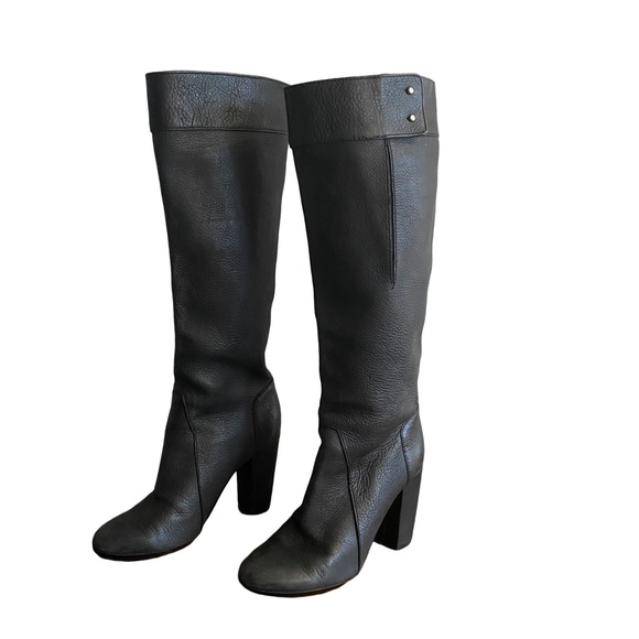 3.1 Phillip Lim Moss Tall Black Knee High Heeled Boots SZ 37 - Picture 1 of 11